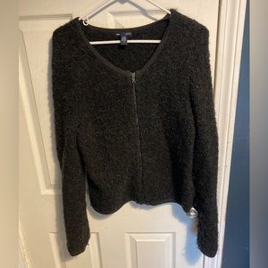 Black Gap alpaca zip-up sweater - M